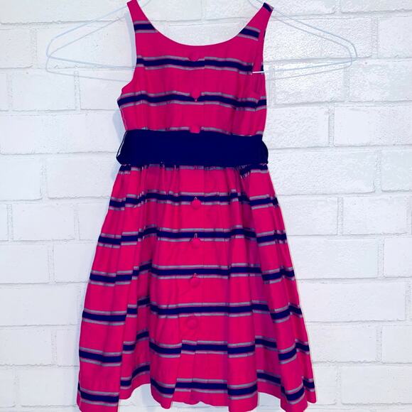 Ralph Lauren $150 Blue Label size 4T Hot Pink & Navy Stripes Formal Dress EUC - Picture 12 of 15